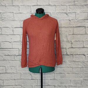 Nwt Stitch Fix Rumi Ryder dark pink the brushed tulip hem hoodie Sz L